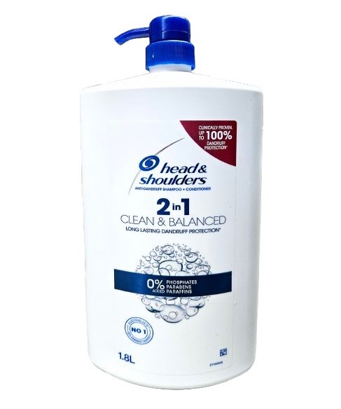 2 x Assorted HEAD & SHOULDERS Soap, Incl: 2-In-1 Clean & Balanced, 1.8L & 2