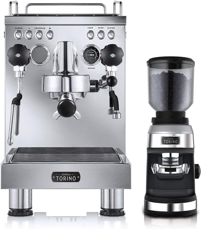 SUNBEAM Torino Pack-up Espresso Machine and Coffee Grinder. NB: Has been us