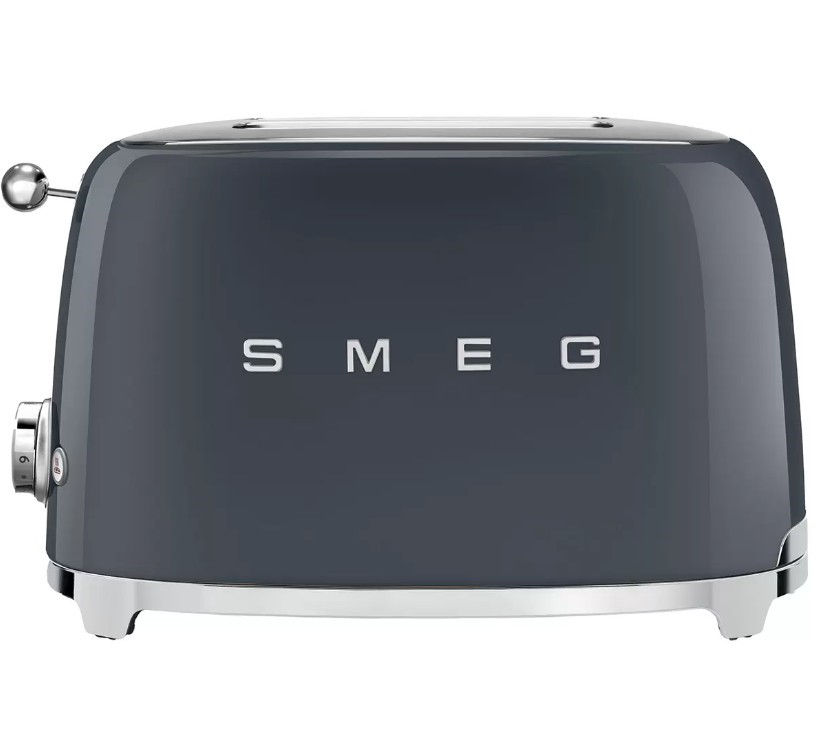 SMEG 50's Style 2-Slice Toaster, Slate Grey, Model TSF01GRAU.
