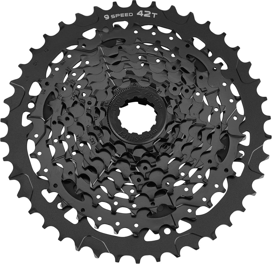 MICROSHIFT Advent Cassette, 9 Speed, Black, Mountain Bike Cassette.