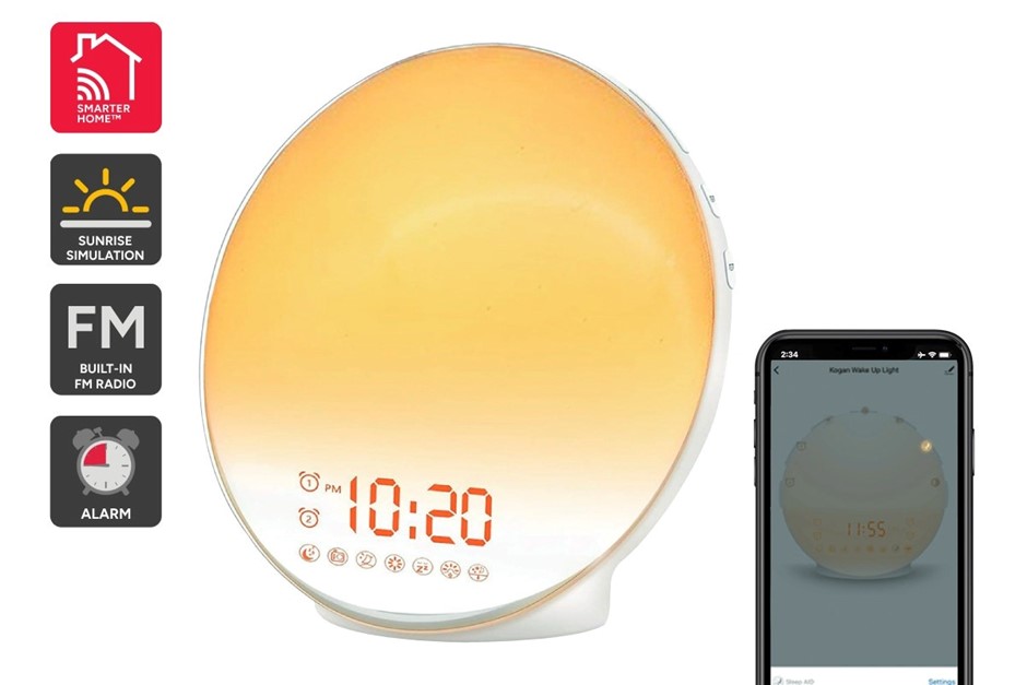 KOGAN SmarterHome™ Smart Sleep Aid & Wake Up Light with FM Radio NB: damage
