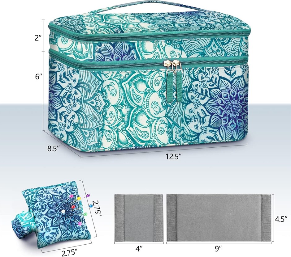 FINPAC Sewing Accessories Storage and Organizer Case, Double-Layer Sewing K