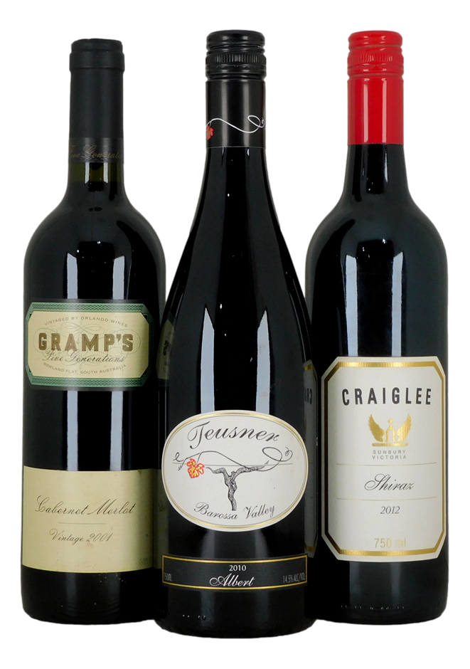 Pack of Assorted Red Wine (3x 750mL), Multi Region.