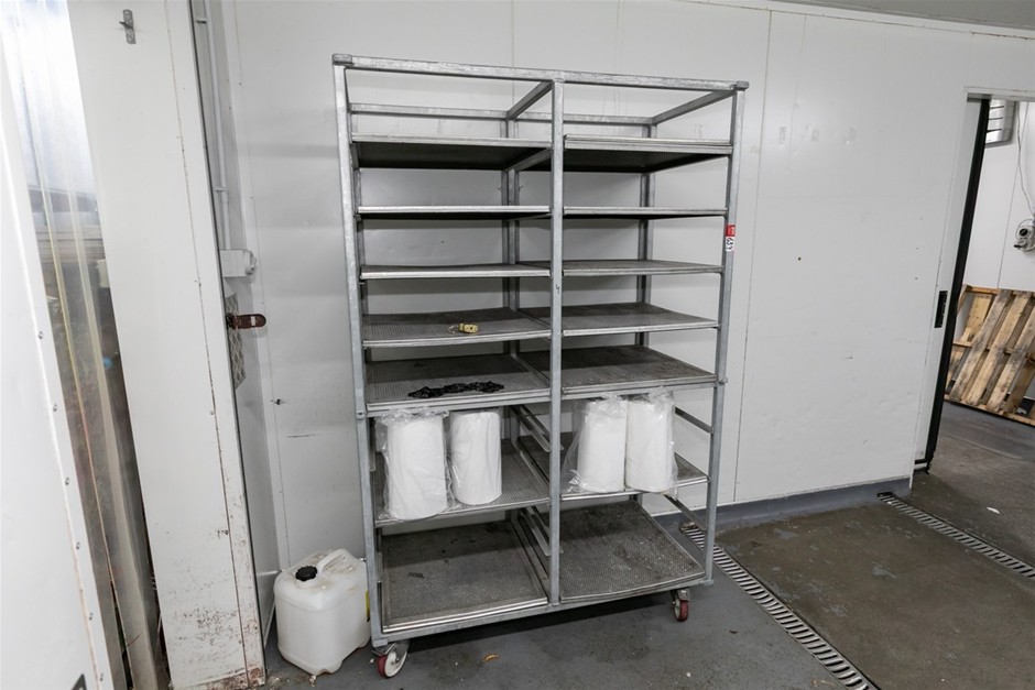 Mobile Double Bay Tray Stand