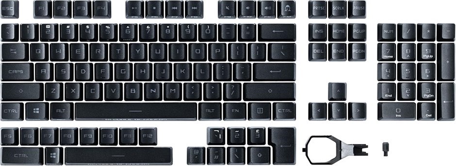 ASUS ROG PBT Doubleshot Keycap Set for ROG RX Switches, Premium PBT Materia