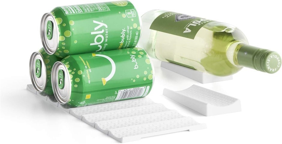 3 x YOUCOPIA Can & Bottle Stackers FridgeView, 16pc Set, White.