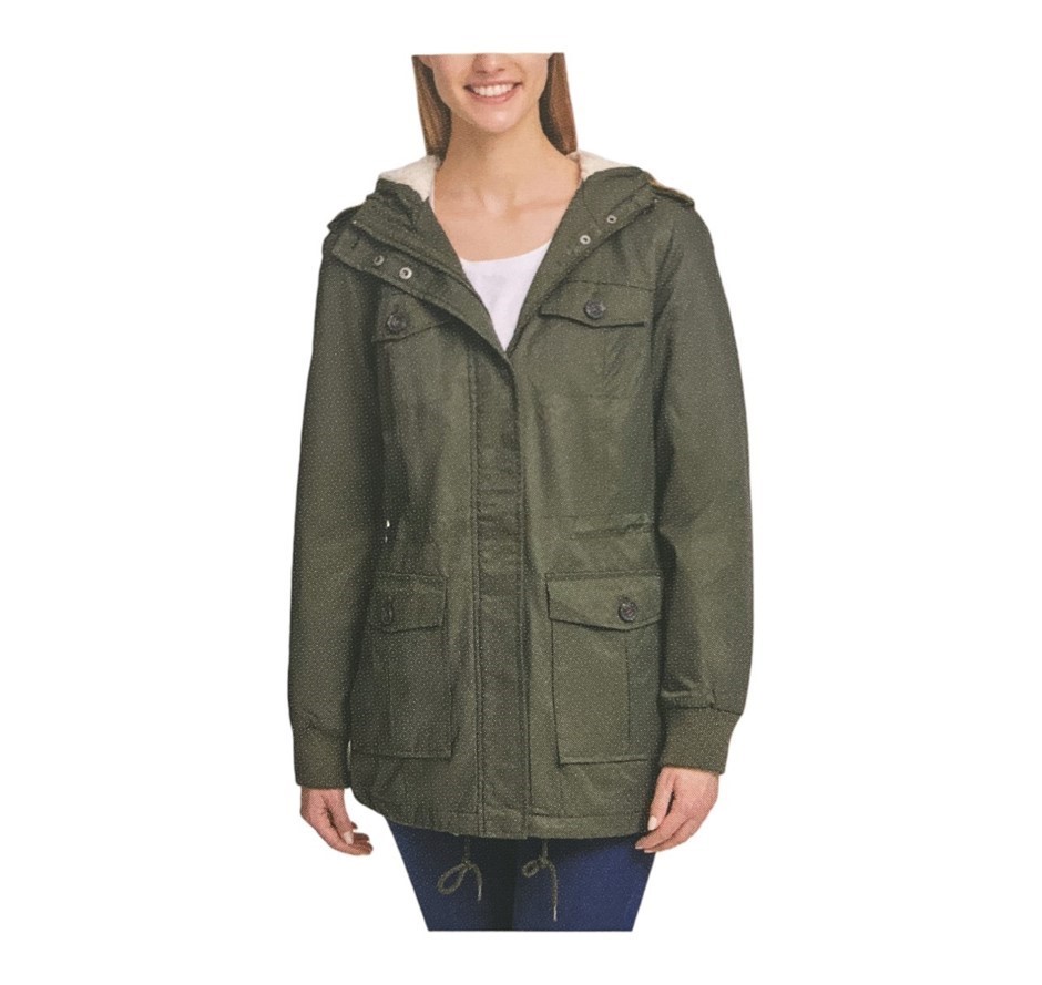 LEVI'S Women's Hooded Jacket, Size M, Army Green (AGN). Buyers Note - Disc