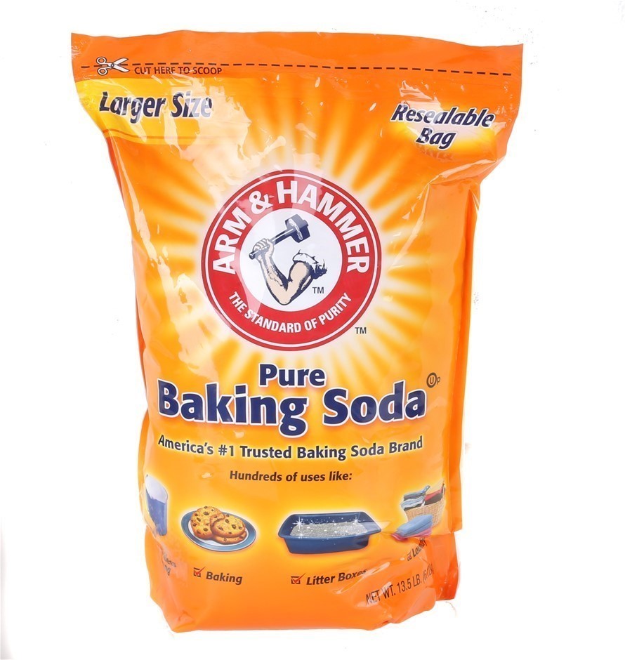 ARM & HAMMER Large Size Pure Baking Soda. 13.5LB Resealable Bag. N.B: Damag