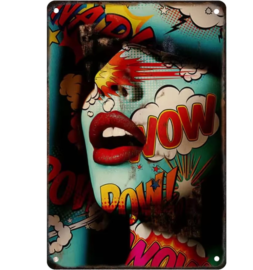 Pop Art "Graffiti Women" Metal Print Wall Piece