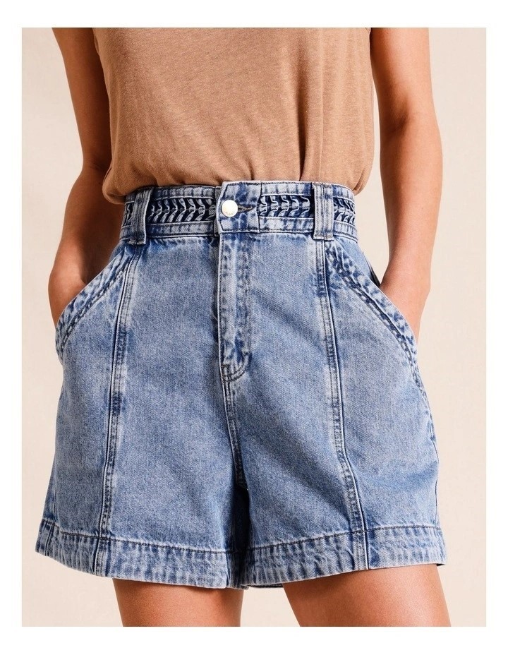 PIPER Denim Shorts. Size: 6. Colour: Blue.