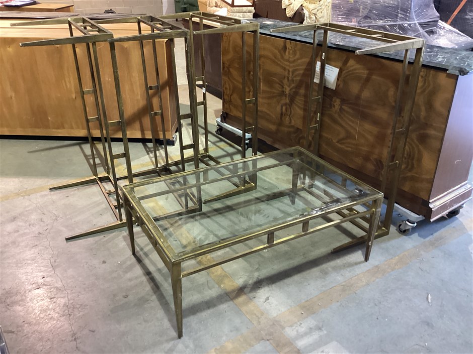 Metal and Glass Tables x 5