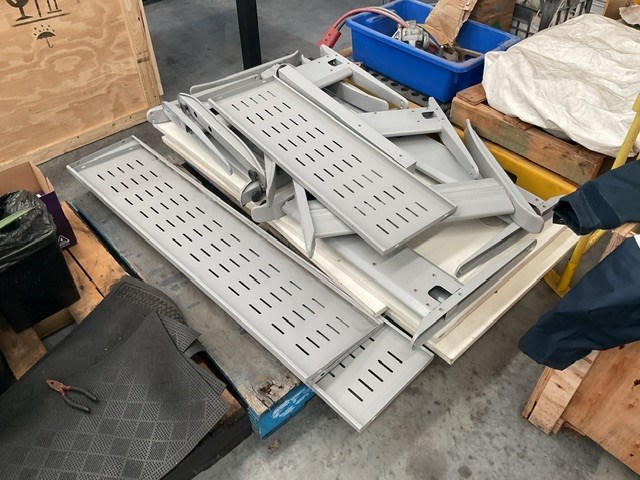 <p>Pallet of Desk Components </p>