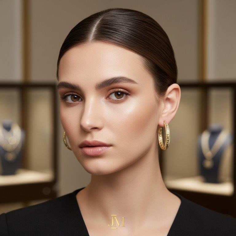 18K/ITALY Solid Yellow Gold Filled Earring -Quality Guarantee