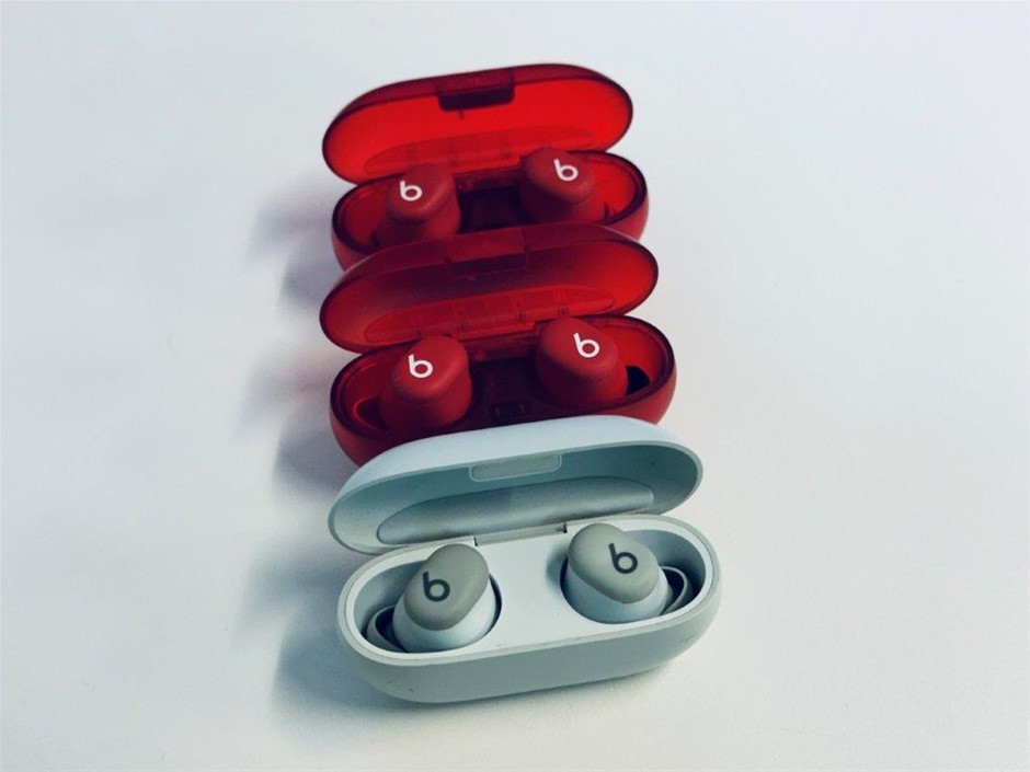 3 x BEATS solo wireless earbuds with charging cases