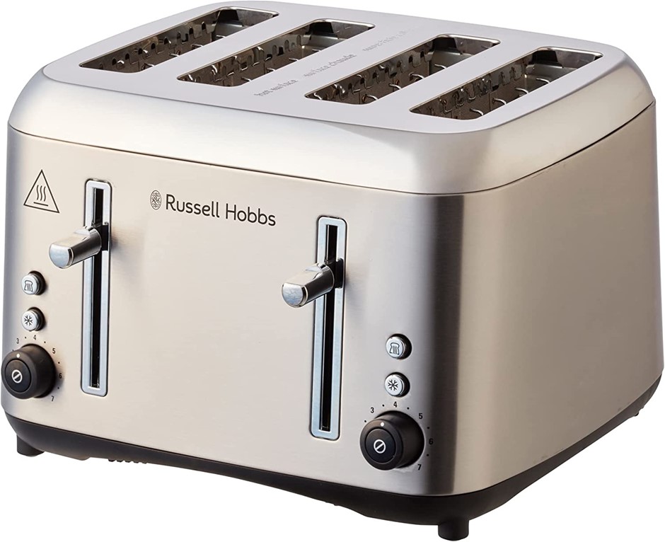 RUSSEL HOBBS Addison 4 Slice Toaster, Dual Browning Controls, RHT514BRU. NB
