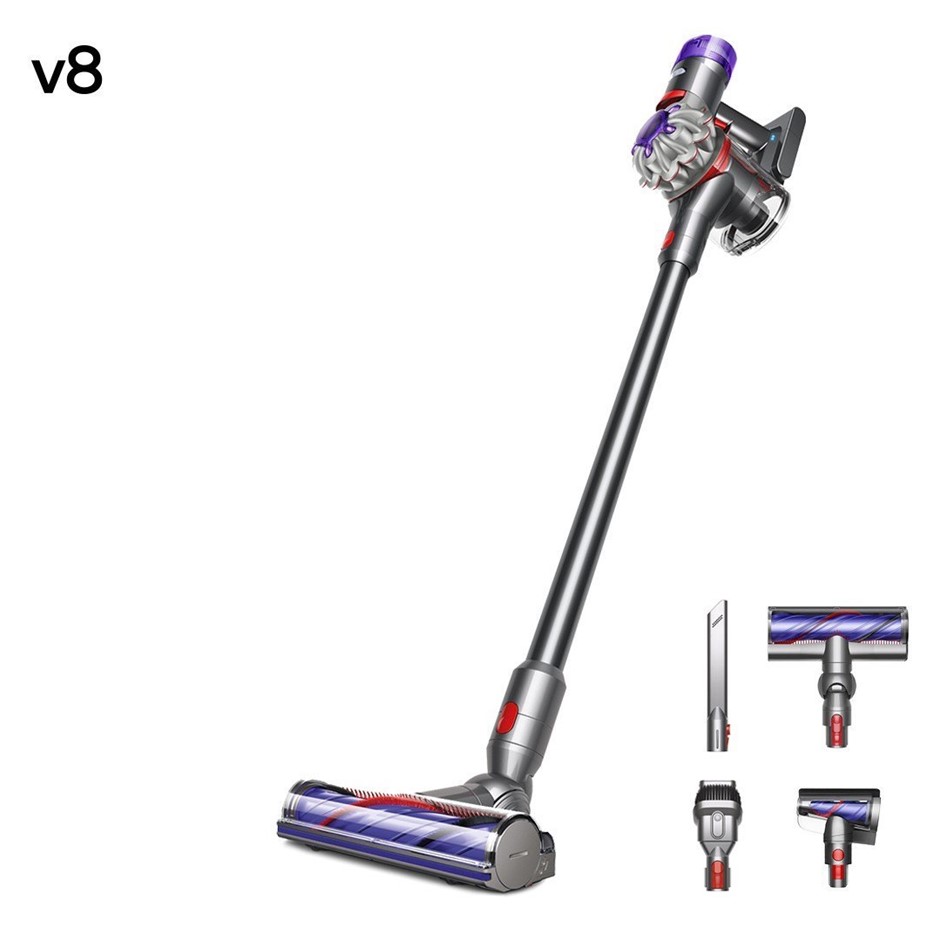 DYSON V8 Handstick Vacuum With Accessories, Grey Silver/Nickel, Model 39443