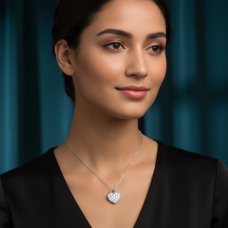 GRA  Moissanite white Brilliant Cut 925 Sterling Silver  Pendant-VVS1