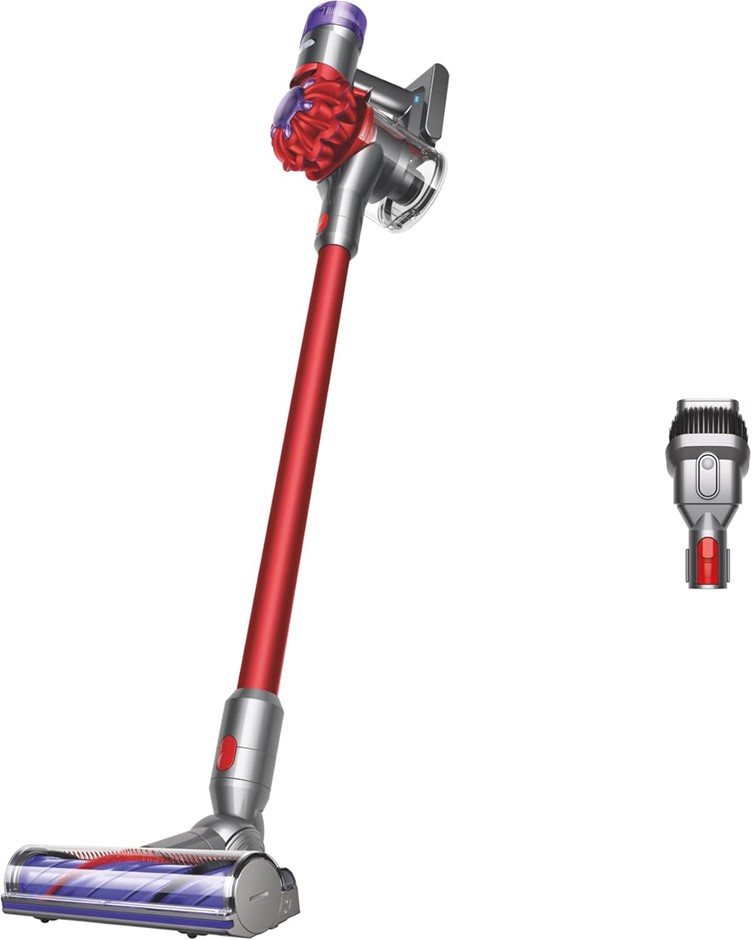 Dyson V8 Origin (Refurbished) Vacuum, Red/Red, Model No. 448833-33. <b>Impo
