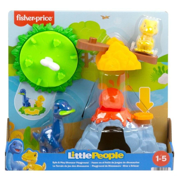 FISHER-PRICE Little People Spin & Play Dinosaur Playground Toddler Playset.