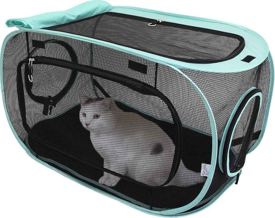 KITTY CITY Outdoor Cat Kennel Mega Kit for Cats, Replacement Parts, and 10'