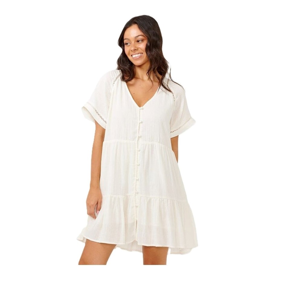 RIP CURL Women's Desert Dreams Free Dress, Size XS, Off White (0003). RRP: