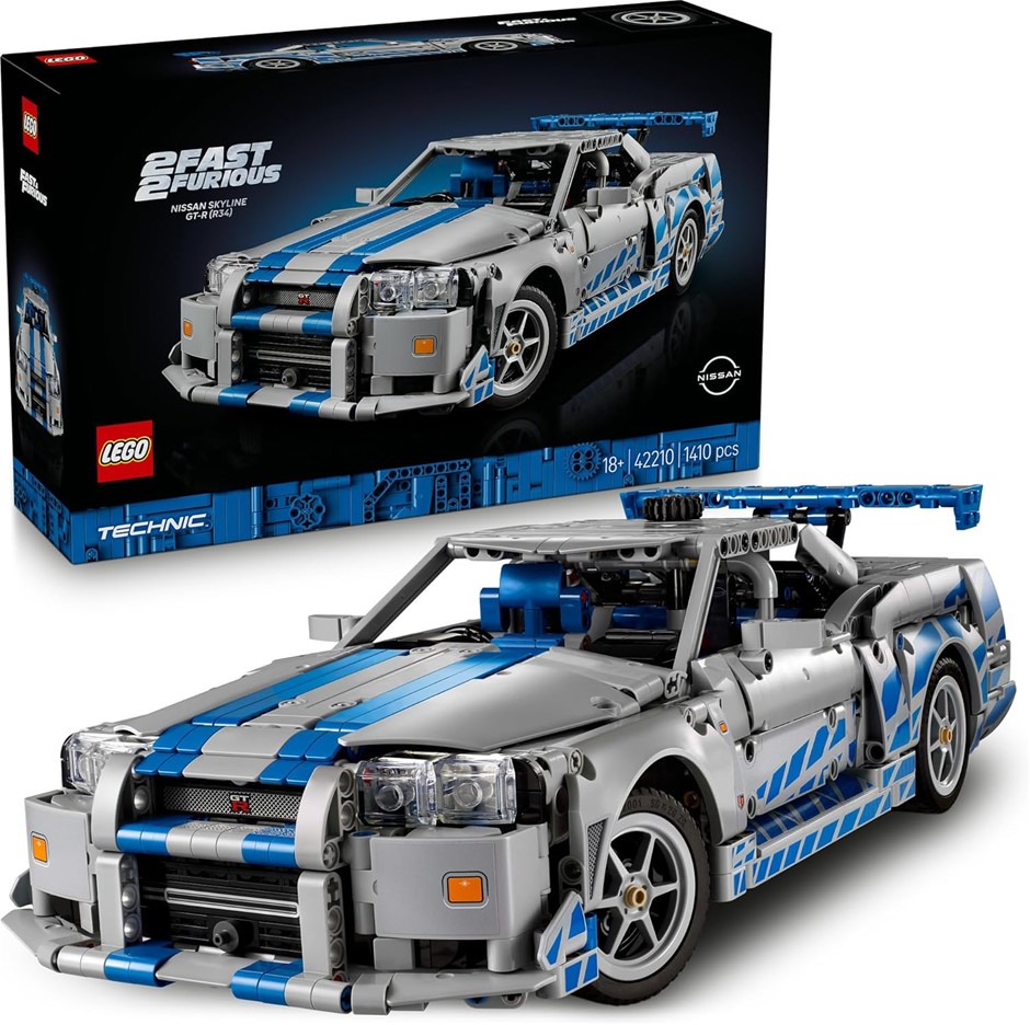 LEGO® Technic™ 2 Fast 2 Furious Nissan Skyline GT-R (R34) Car Model Kit, 42