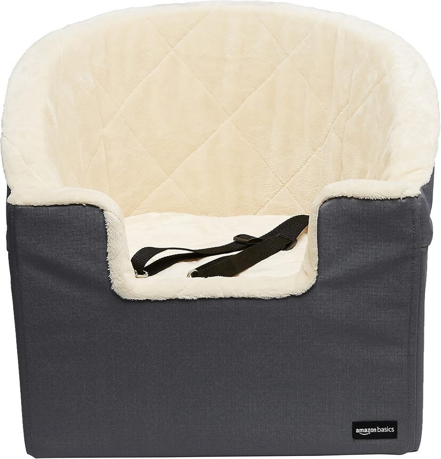 AMAZON BASICS Pet Car Booster Bucket Seat, 46 x 46 x 41 cm, Grey.