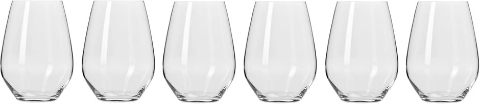 KROSNO 6-Piece Harmony Stemless Wine Glass, 560ml. NB: damaged packaging