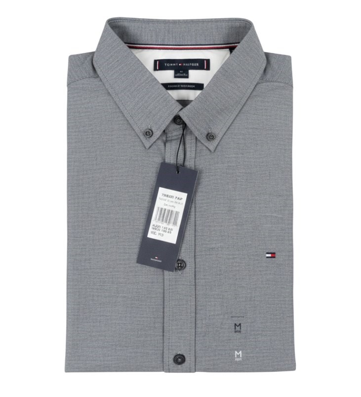 TOMMY HILFIGER Men's M Flex Poplin Shirt Longsleeve. Medium, Desert Sky, Gr