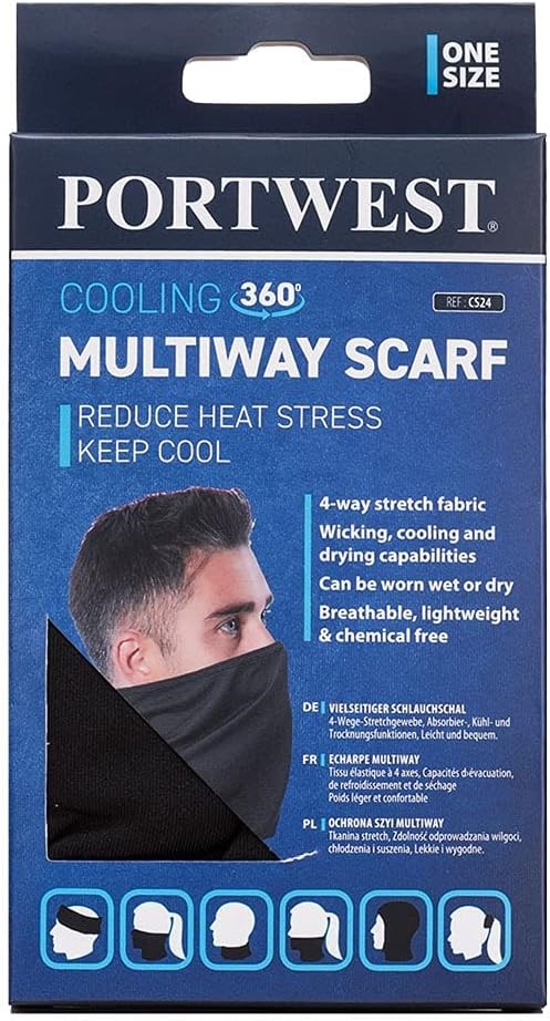 PORTWEST Multiway Scarf, Black