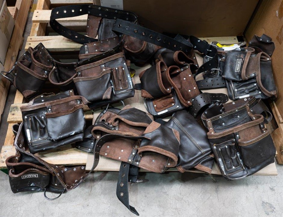 9 x Assorted IRWIN Leather Work Belts.