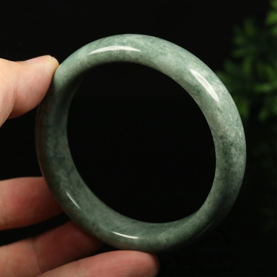 61mm Chinese Natural Green Jade Bangle