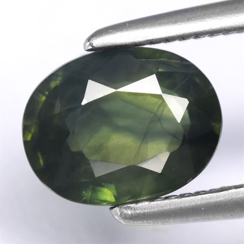 1.06ct Oval Facet Cut Blue-Green Sapphire Gemstone - 1Pc