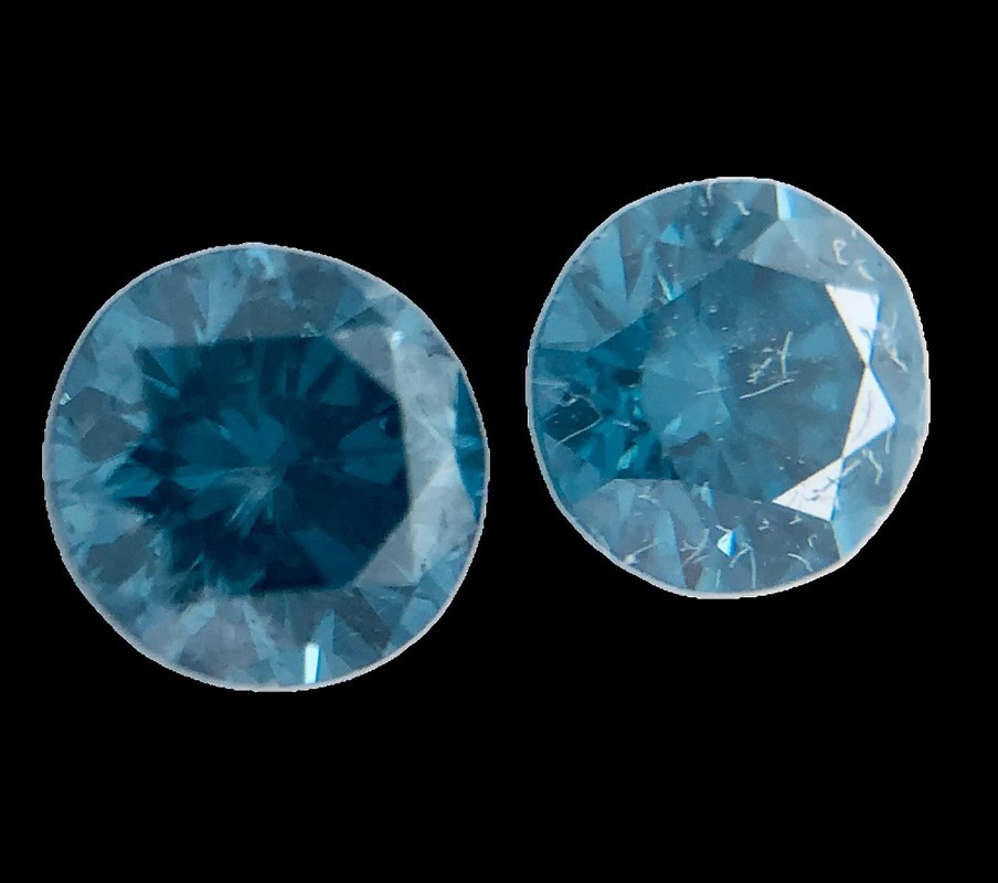 0.33 carat Blue Diamond round paid-Hpht