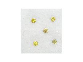 0.09 Carat yellow round diamond five