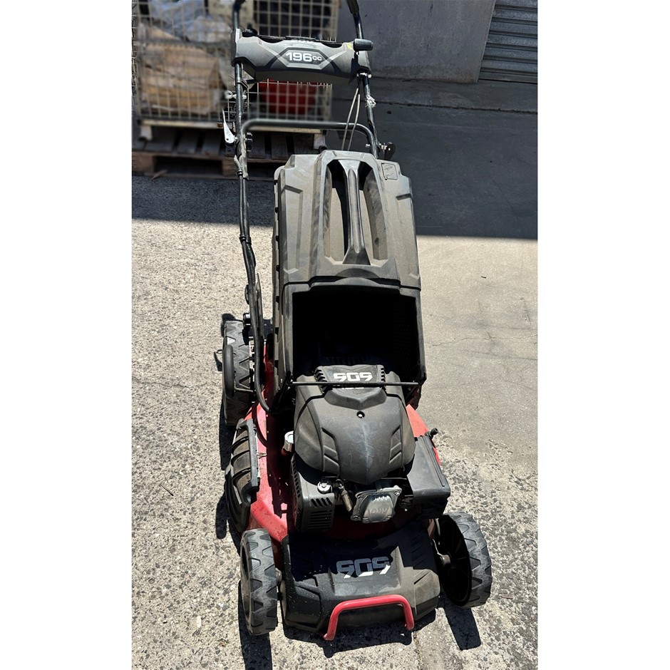 HEAVY-DUTY Performance 505 196cc Gas-Powered Lawn Mower, Black/Red NB: oil