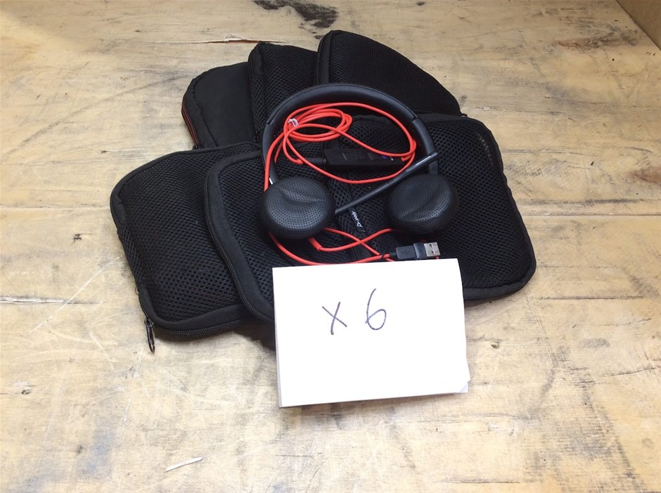 Plantronics BW3300-M USB-C Wired Headset (Lot of 6)