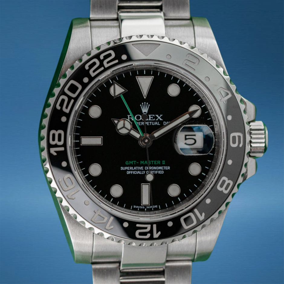Rolex GMT-Master II 116710LN Black Dial 'Green Arrow' Stainless Steel WxO