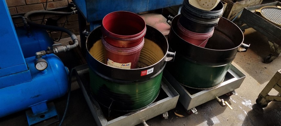 2 off small swarf control bins and buckets