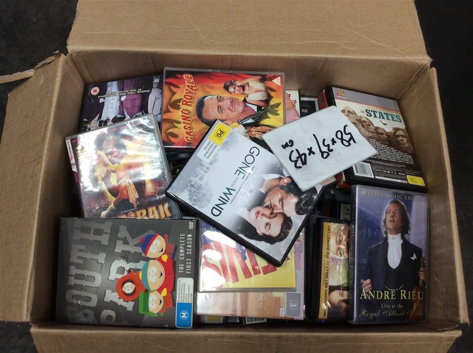 Mixed Different types of movie DVDs (58x39x43:cm)