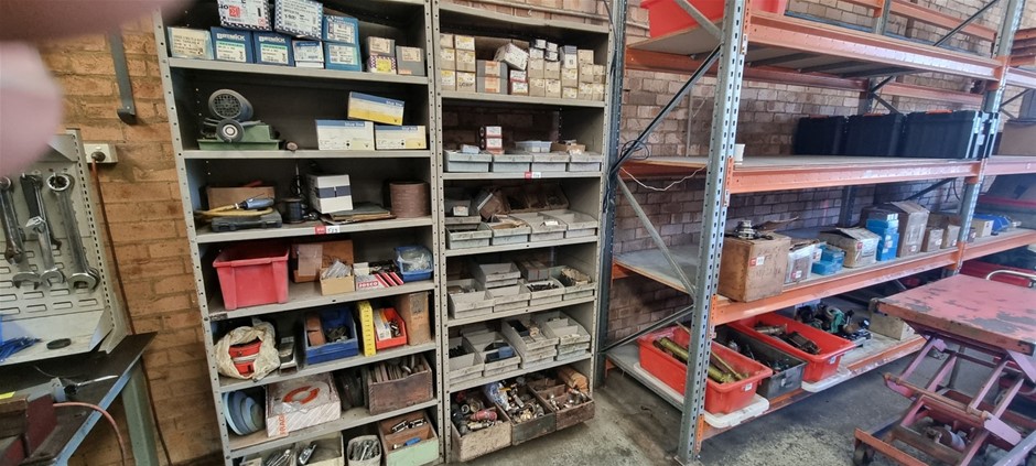 1 bay Fasteners and contents including shelving