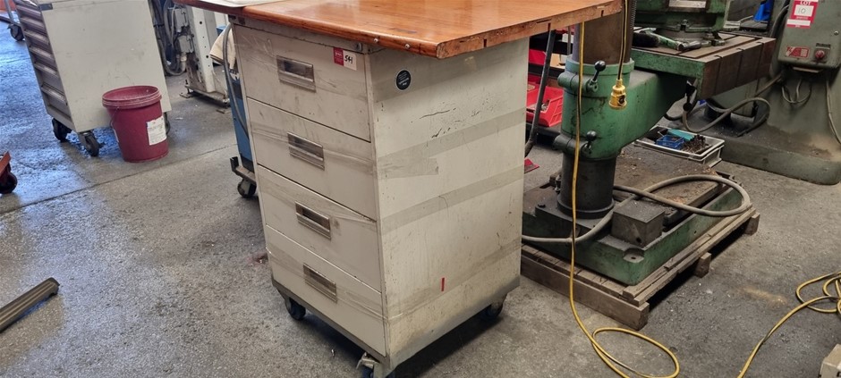 Trolley wooden top 4 drawer