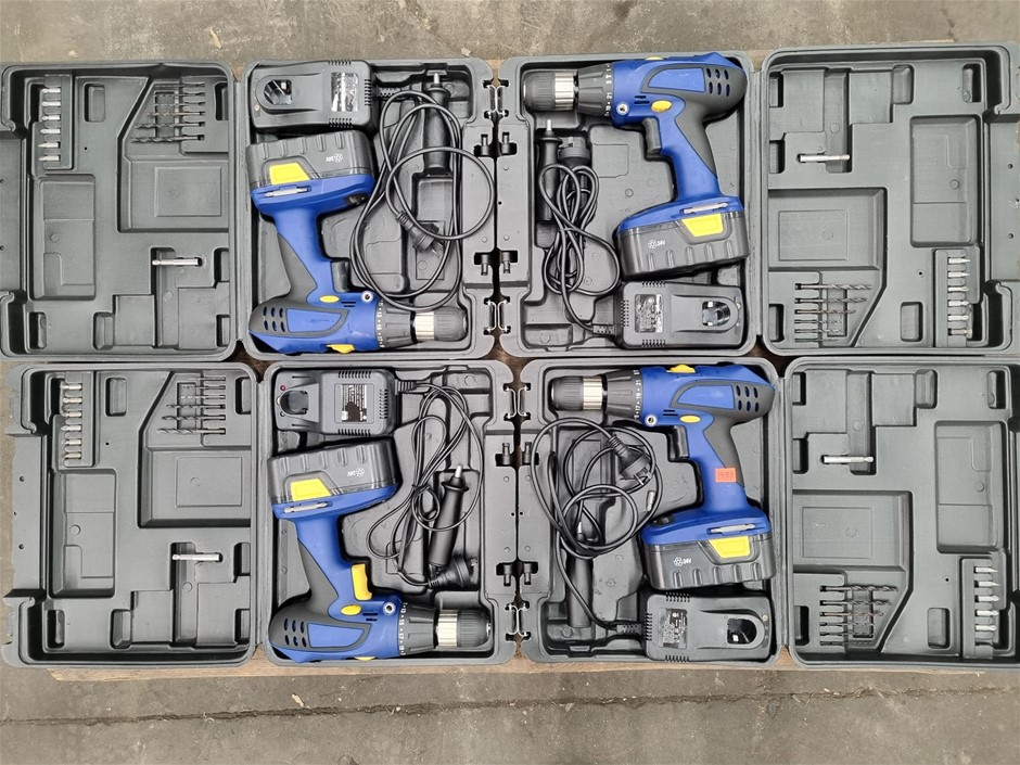 24V Cordless Drill Kit, 2-speed Gearbox x 4 units