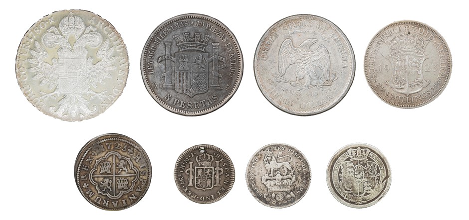 8 x Assorted World Silver Coins 17th-19th Century