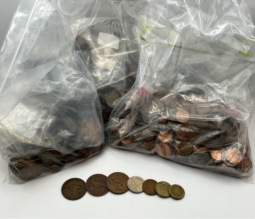 A Large Assortment of AU & World Coins c. 1900s