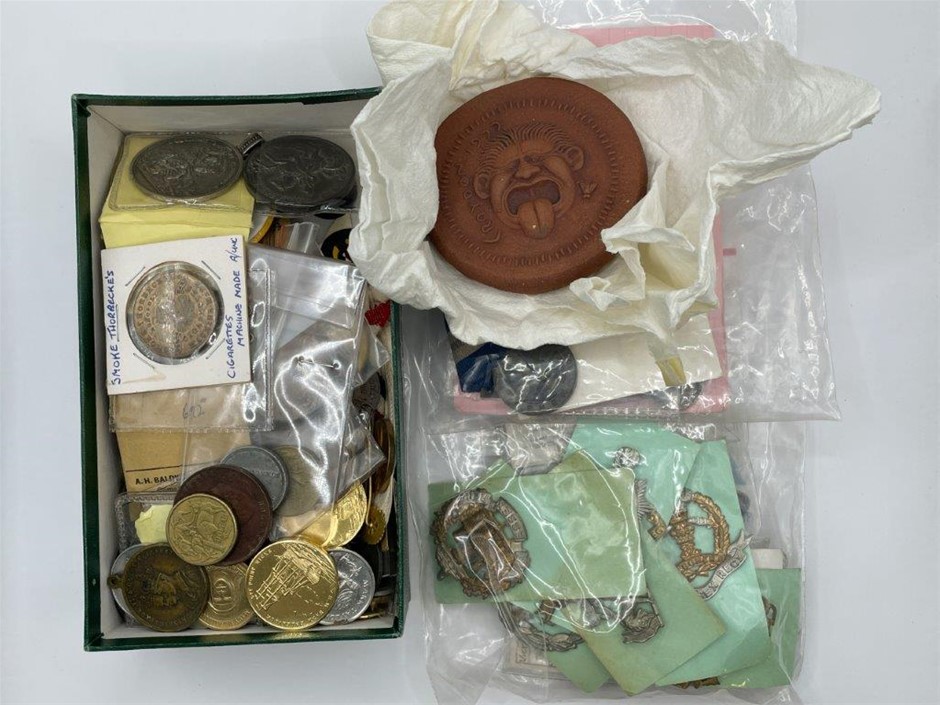Approx. 146 x Asstd AU & World Medals, Badges, Coins & Tokens
