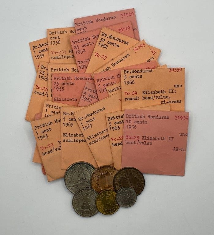 <b>Approx 26 x Asstd British Honduras Coin Collection, George V - QEII