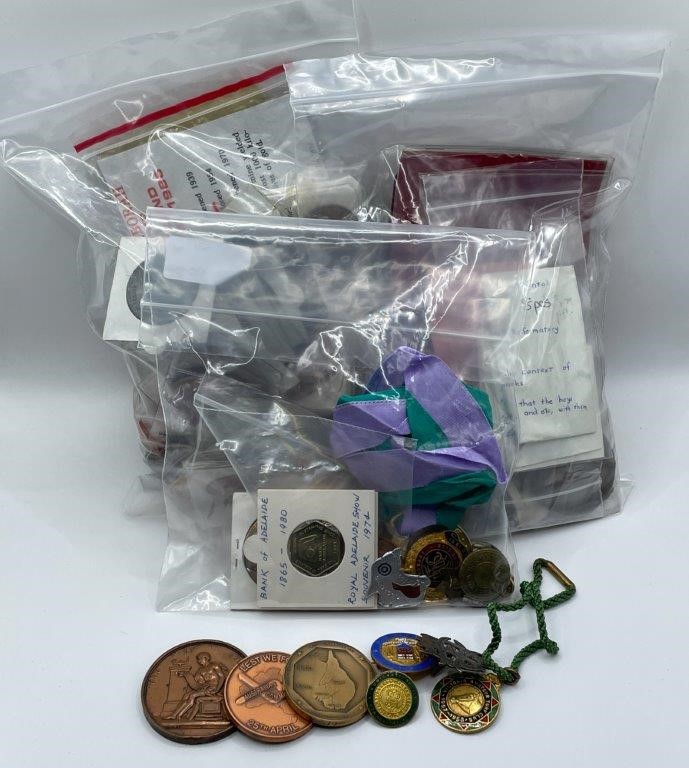 Approx 131 x Asstd AU Medals & Badges incl. Sports, Assoc & Commem