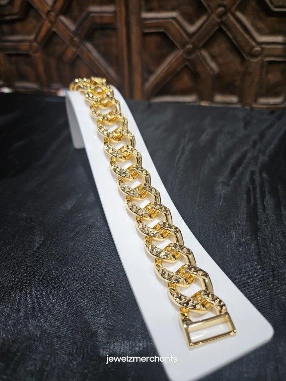 22KGF/Italy Stamped Yellow Gold Filled Bracelet -19CM-16MM