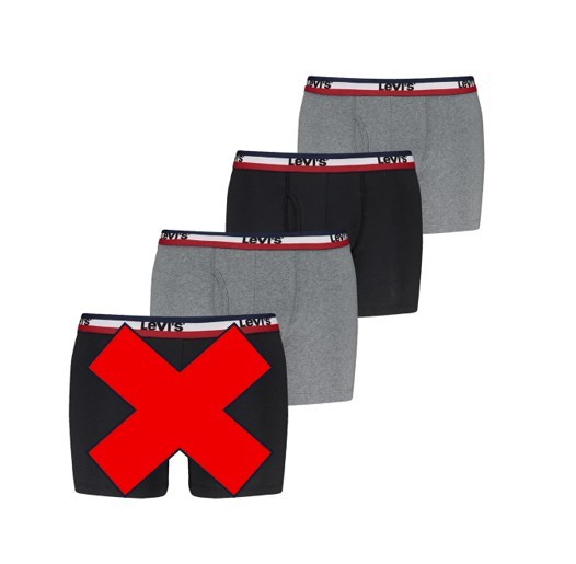 3-Pack LEVI'S Men's Boxer Briefs, Size M, 95% Cotton, Black/Grey.